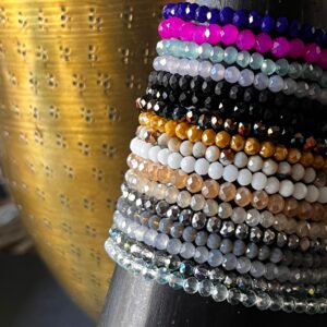 Bracelet femme perles à facettes conçu sur mesure avec des perles de 3 mm