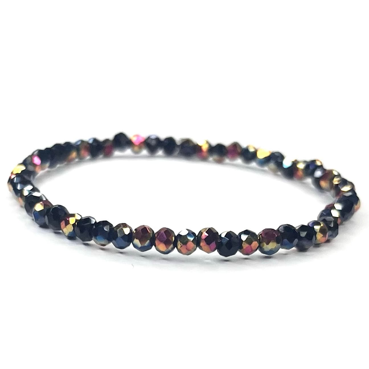 Bracelet femme perles à facettes conçu sur mesure avec des perles de 3 mm