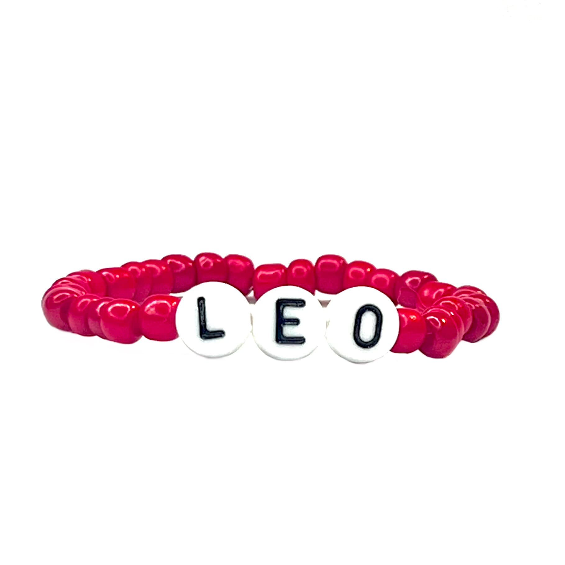 Bracelet garçon Robby en perles Tchèque rouge conçu sur mesure avec des perles de 4 mm